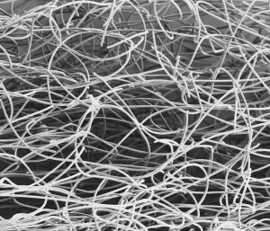 microscope image of nanofibers made by electrospinning
